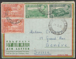 Ethiopie - Aérogramme (Air Letter) Affr. 25c Càd ADDIS-ABEBA /25.3.1952 Pour GENEVE (Suisse) - Etiopía