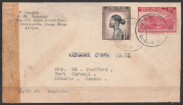 Congo Belge - L. Affr. N°257+261 Càd STANLEYVILLE /23-4-1943 Pour Port Burwell Ontario Canada - Griffe "Censure Congo Be - Brieven En Documenten