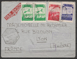 Maroc Espagnol - L. Avion Affr. 1,95 Ptas Càd Hexagon. "Protec. Español /-6 MAY 1941/ Marruecos / LARACHE" Pour LYON - C - Spanisch-Marokko