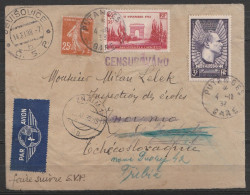 France - L. Affr. N°235+338+403 Càd PUTANGES /4-11-1938 Pour Jevišovice Znojmo Tchécolslovaquie - Réexpédiée - Cartas & Documentos