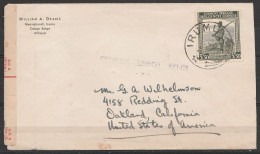 Congo Belge - L. Affr. N°262 Càd IRUMU /?.2.1942 Pour OAKLAND California USA - Griffe "Censure Congo Belge" + Bande Cens - Covers & Documents