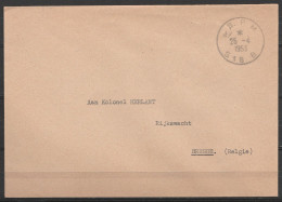 L. Franchise S.M. (Service Militaire) Càd "B.P.M./25-4-1953/ 518 B" (France) Pour Colonel Lucien HERLANT à BRUGGE - Lettres & Documents