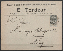 L. Imprimés Entête Manufacture De Cotons Pour Nettoyage De Machines) Affr. N°53 Càd "TOURNAI (STATION) /7 NOV 1906/ DEPA - 1893-1907 Wappen