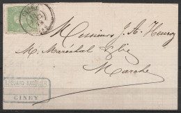 L. Affr. N°30 (impression Presque Disparue !) Càd CINEY /18 FEVR 1876 Pour MARCHE (au Dos: Càd MARCHE /18 FEVR 1876) - 1869-1883 Leopoldo II