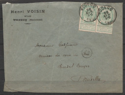 L. Entète Notaire Affr. N°56 (paire) Càd WODECQ /28 AVR 1898 Pour BRUXELLES (au Dos: Càd BRUXELLES 1) - 1893-1907 Wapenschild