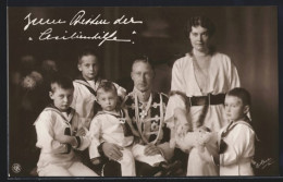 AK Kronprinz Wilhelm Von Preussen Mit Gattin Und Seinen Söhnen  - Familles Royales