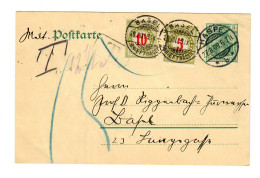 Ganzsache Aus Haspe 1909 In Die Schweiz Mit Nachgebühr/Taxe - Cartas & Documentos