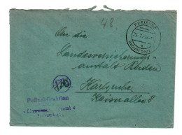 Polizeidirektion Freiburg - Gebühr Bezahlt - 1948 Nach Karlsruhe - Lettres & Documents