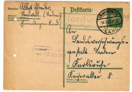 Ganzsache 1931 Emmendingen/Nordweil Nach Karlsruhe - Brieven En Documenten