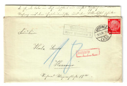 Brief Aus Breslau Mit Agenturstempel Paschterwitz 1936 Nach Hannover, Nachgebühr - Cartas & Documentos