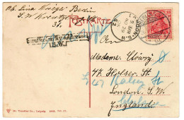 Ansichtskarte Berlin Panorama, 1905 Nach London, Ungenügende Adresse - Cartas & Documentos