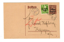 Ganzsache 1920 Nach Kitzingen, Post Kontrolle - Lettres & Documents