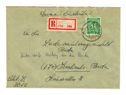 Einschreiben Heidelberg 1947 Nach Karlsruhe - Covers & Documents