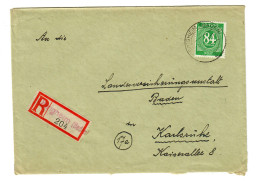 1947: Einschreiben Obrigheim Nach Karlsruhe - Storia Postale