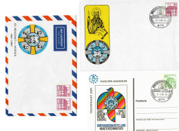 7 Verschiedene Ganzsachen/Postkarten, Sonderstempel Münsterschwarzach 1980 - Covers & Documents