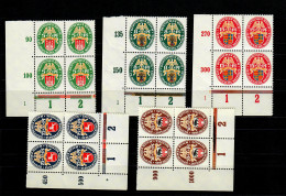 DR: MiNr. 425-429, Eckrand Viererblöcke VE3, Postfrisch, ** - Neufs