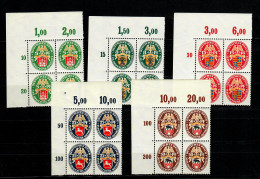DR: MiNr. 425-429, Eckrand Viererblöcke VE1, Postfrisch, ** - Unused Stamps