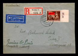 DR: MiNr. 865 FDC - Ersttag, Luftpost, Einschreiben Breslau Nach Prag - Lettres & Documents