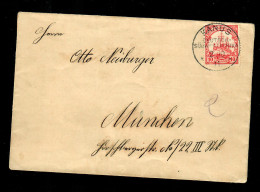 DSWA 1911 Schiffszeichnung Auf Brief Von Kanus Nach München, Zierprägung Rücks. - Duits-Zuidwest-Afrika