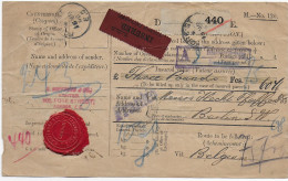 Paketkarte, Wert Von London Nach Berlin über Belgien, 1906 - Other & Unclassified