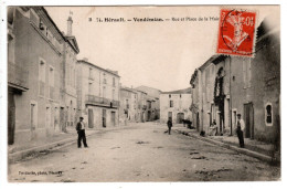 Vendémian , Hérault , Rue Et Place De La Mairie - Otros & Sin Clasificación