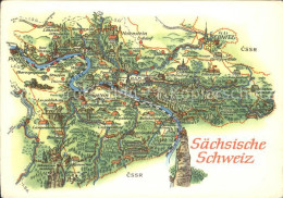 72122252 Bad Schandau Landkarte Saechsische Schweiz Sehenswuerdigkeiten Bad Scha - Bad Schandau