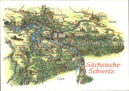 72122249 Bad Schandau Landkarte Saechsische Schweiz Bad Schandau - Bad Schandau