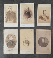 Cdv Militaire - Officier - Administration - Cdv Lot De 6 - Anciennes (Av. 1900)