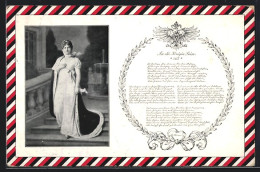 AK Gedicht An Die Königin Luise, Königin Luise Von Preussen, Eine Treppe Hinunter Schreitend  - Royal Families