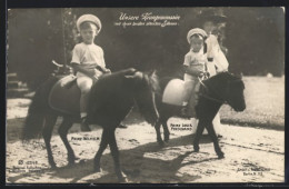 AK Prinz Louis Ferdinand Und Prinz Wilhelm Auf Ponys  - Koninklijke Families