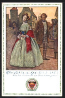 Künstler-AK Karl Friedrich Gsur: Deutscher Schulverein NR 40: Frau & Mann Im Streit Auf Der Strasse  - Oorlog 1914-18