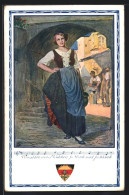 Künstler-AK Karl Friedrich Gsur: Deutscher Schulverein NR.372: Mädchen Mit Wasserkrug Von Allen Den Mädchen...  - Oorlog 1914-18