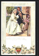 Künstler-AK Karl Friedrich Gsur: Deutscher Schulverein NR.194: Brautpaar Auf Der Schwelle Ihreres Hauses  - Weltkrieg 1914-18