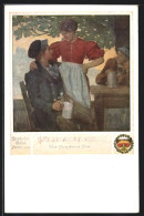 Künstler-AK Karl Friedrich Gsur: Deutscher Schulverein Nr. 463: Mann Mit Bierkrug Und Wirtsdame  - Guerre 1914-18