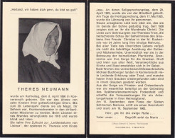 ZUSTER :  Theres Neumann : Konnersreuth 1898 - Afrika Missie 1918  Verongelukt - Andachtsbilder