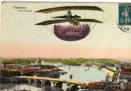 Toulouse Vue Generale Joyeuses Paques Avion - Toulouse