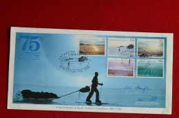 Signed In The Footsteps Of Scott 1984 1987 75th Anniv Captain Scott At South Pole Expedition Antarctique - Poolreizigers & Beroemdheden