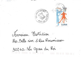 TIMBRE N° 3876  -   TURIN -  TARIF DU 1 3 05 AU 30 9 06 - SEUL SUR LETTRE  -  2006 - Posttarieven