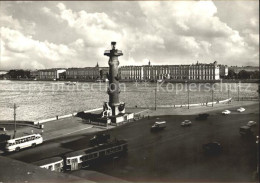 72121828 Leningrad St Petersburg Wassiljew Insel Saeule Mit Eremitage Und Winter - Rusia