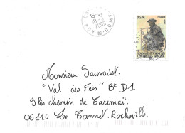 TIMBRE N° 3880  -   HOMAGE AUX MINEURS COURRIERES  -  TARIF DU 1 3 05 AU 30 9 06 - SEUL SUR LETTRE  -  2006 - Posttarife