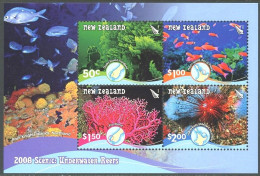 NEW ZEALAND 2008 CORAL REEF FAUNA S/S OF 4** - Maritiem Leven