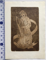 Ex-libris Pour Lies Uhlen, 1968. Harpe Musique. Exlibris For Lies Uhlen, 1968. Harp Music - Exlibris