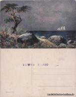 Ansichtskarte  Gemälde: Segelboot Auf Meer Vom Ufer Aus (TEWfik TARIC) 1916 - Paintings
