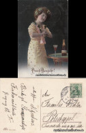 Ansichtskarte  Prosit Neujahr - Präge AK 1914 - Neujahr