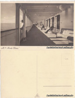 Ansichtskarte  M.S. "Monte Olivia" - Promenadendeck - Foto AK 1936 - Dampfer