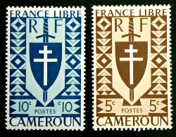 1941 FRANCE LIBRE CAMEROUN N 249 / 250 - CROIX DE LORRAINE - NEUF** - Unused Stamps