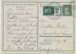 Ganzsache MiNr. 389 OR W Jahrhundertfeier Des Briefpostamtes Berlin, 1927 - Cartas & Documentos