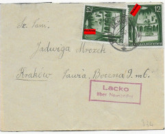 GG: Portogerechter Brief Mit Agenturstempel Lacko über Neu Sandez, 1941 - Ocupación 1938 – 45