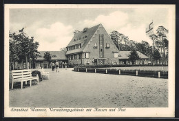 AK Berlin-Wannsee, Strandbad Wannsee, Verwaltungsgebäude Mit Kassen Und Post  - Wannsee