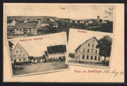 AK Andelfingen, Gasthof Zum Schwanen, Schulhaus, Totalansicht  - Other & Unclassified